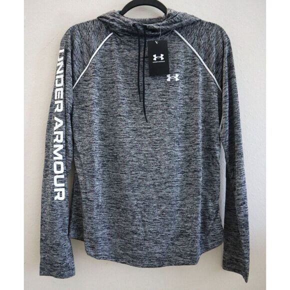 Under Armour 1362868-001 Women's Sz M Black Velocity Wordmark Lightweight Hoodie - Picture 1 of 8